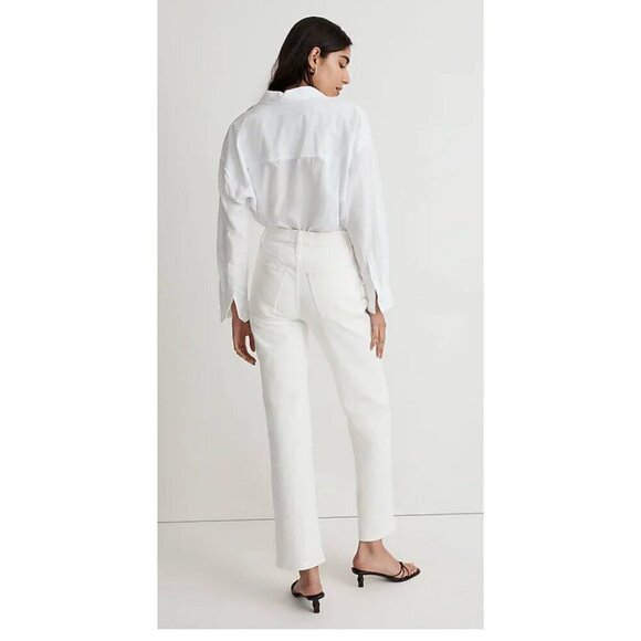 Madewell $128 Tall Perfect Straight Jean Tile White Size T30 NJ327 - Picture 3 of 12